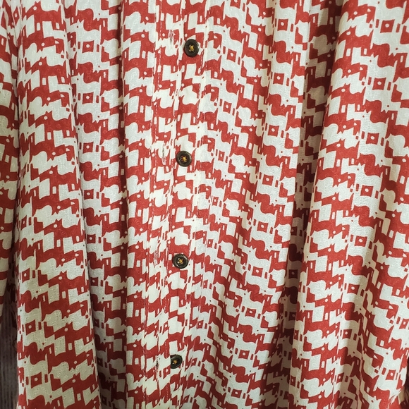 Anthropologie Abstract Dog Print Button Down Shirt - Picture 3 of 6